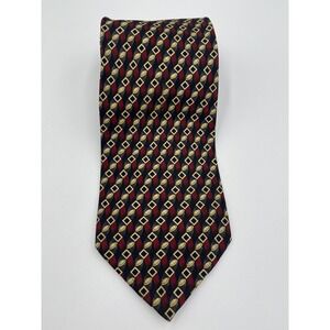 Daniel De Fasson Tie Mens Extra Long XL Silk Handmade Geometric Pattern‎ Necktie